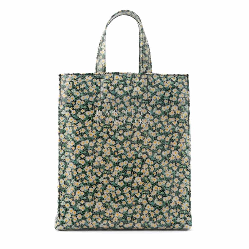 リバティ柄PVC素材 ロゴトートバッグ（M）