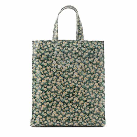 リバティ柄PVC素材 ロゴトートバッグ（M）