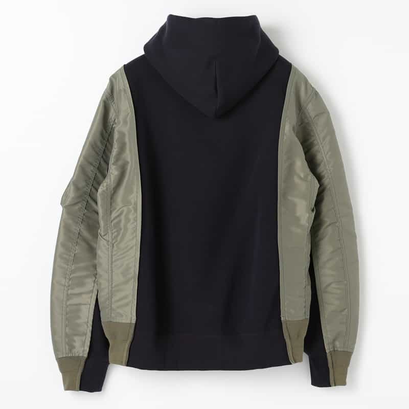 SACAI SACAI＜サカイ＞ コンビネーション ジップアップパーカー NAVY