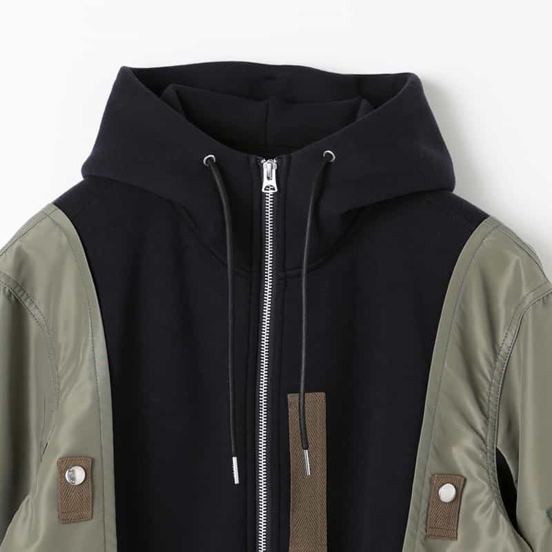 SACAI SACAI＜サカイ＞ コンビネーション ジップアップパーカー NAVY