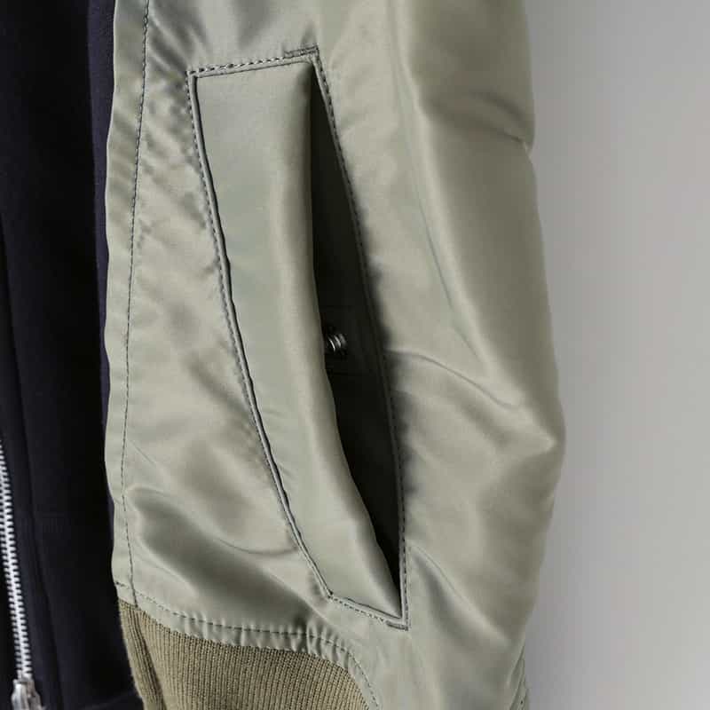 SACAI SACAI＜サカイ＞ コンビネーション ジップアップパーカー NAVY