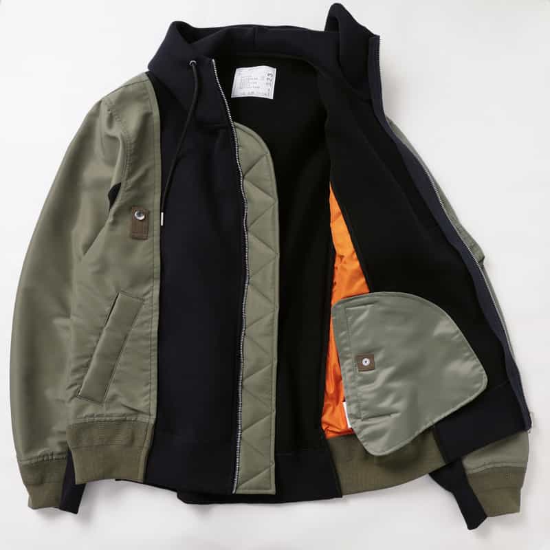 SACAI SACAI＜サカイ＞ コンビネーション ジップアップパーカー NAVY