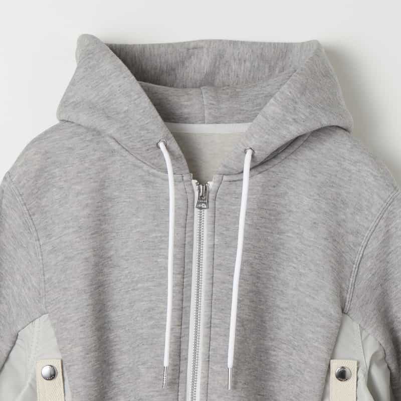 SACAI SACAI＜サカイ＞ コンビネーション スウェットパーカー LIGHT GRAY