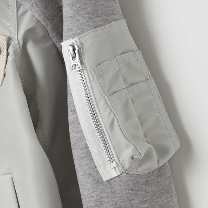 SACAI SACAI＜サカイ＞ コンビネーション スウェットパーカー LIGHT GRAY