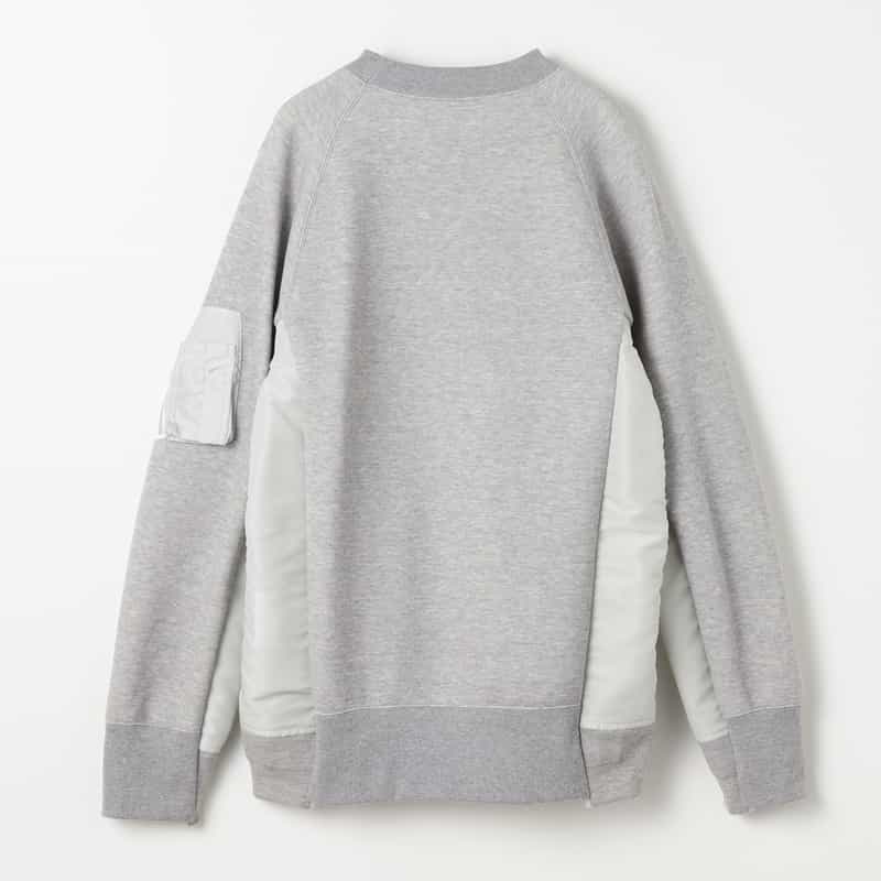SACAI SACAI＜サカイ＞ コンビネーション スウェットプルオーバー LIGHT GRAY