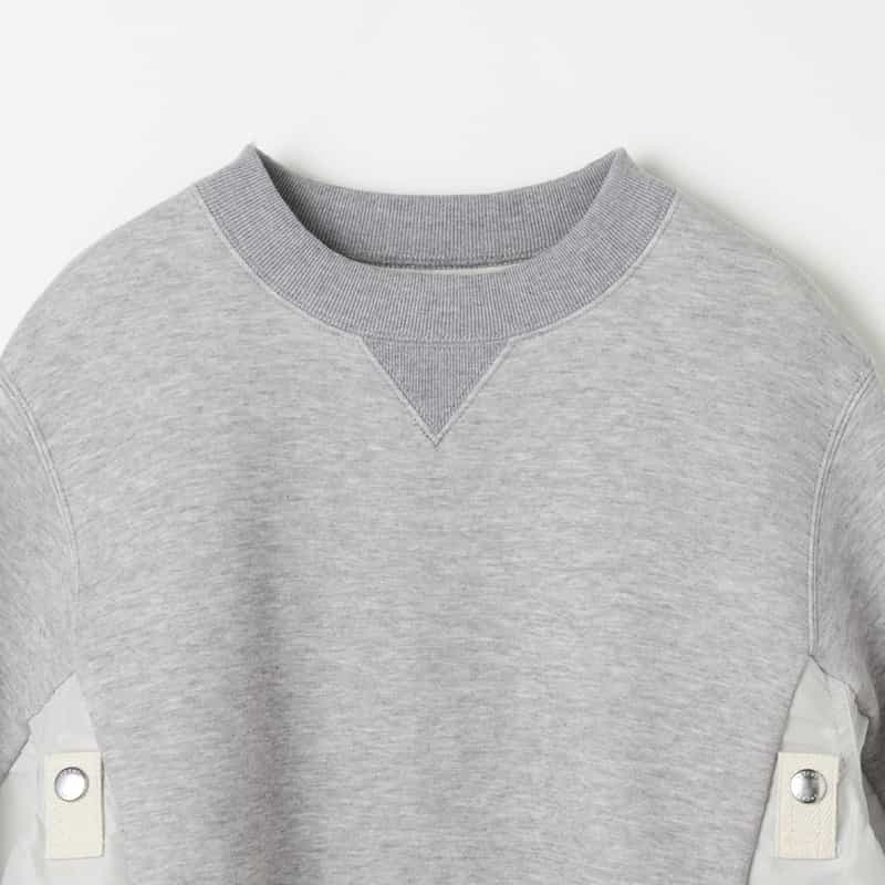 SACAI SACAI＜サカイ＞ コンビネーション スウェットプルオーバー LIGHT GRAY