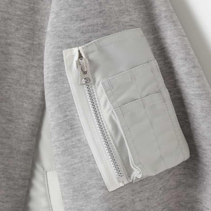 SACAI SACAI＜サカイ＞ コンビネーション スウェットプルオーバー LIGHT GRAY