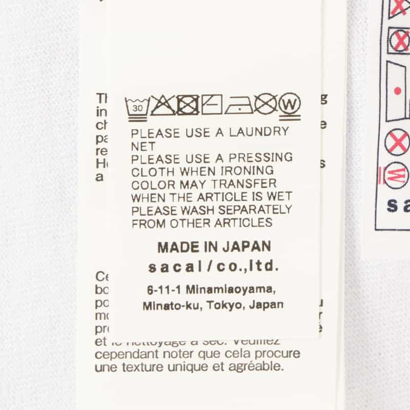 SACAI SACAI＜サカイ＞ ロゴ入りTシャツ（メンズ） WHITE