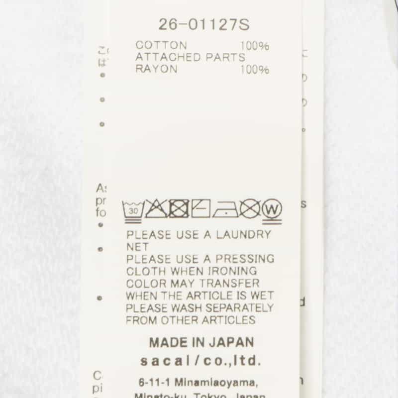 SACAI SACAI＜サカイ＞ ロゴ入りスウェットプルオーバー WHITE