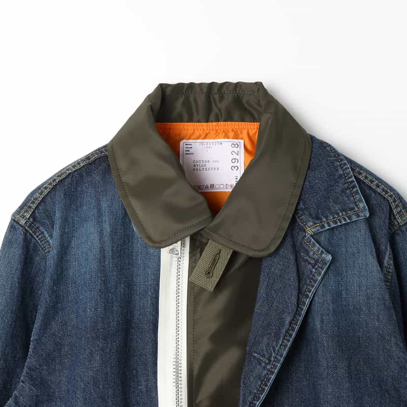 SACAI SACAI＜サカイ＞ コンビネーション デニムブルゾン BLUE