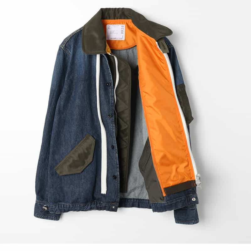 SACAI SACAI＜サカイ＞ コンビネーション デニムブルゾン BLUE