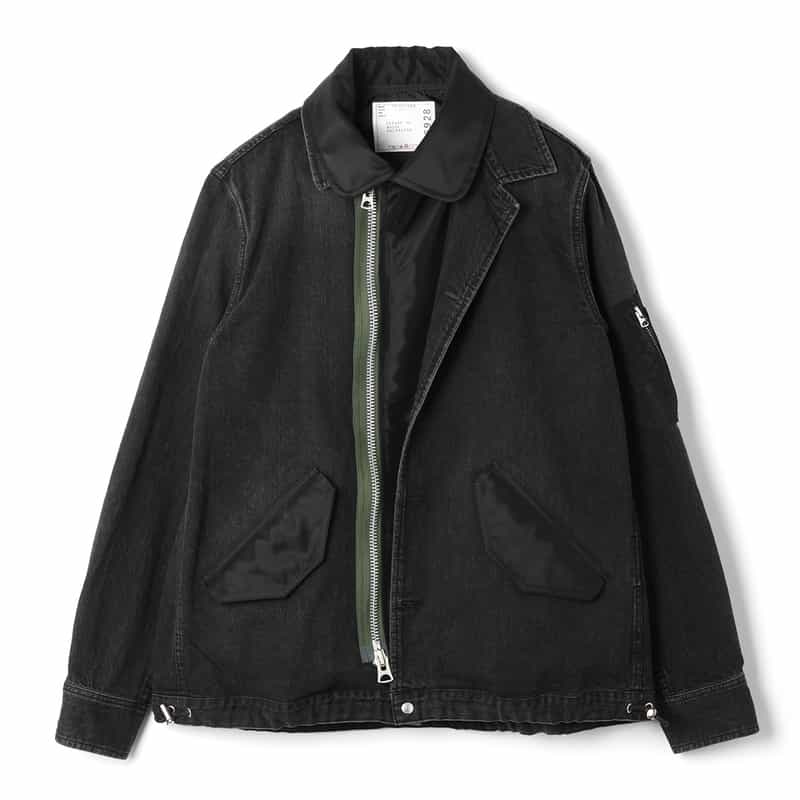 SACAI SACAI＜サカイ＞ コンビネーション デニムブルゾン BLACK