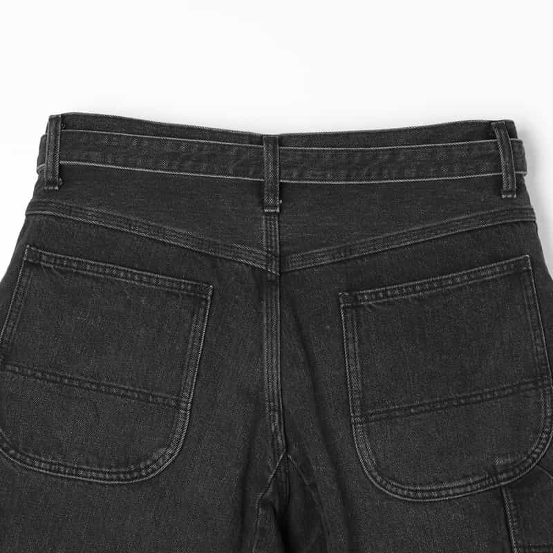 SACAI SACAI＜サカイ＞ ベルト付きデニムパンツ BLACK