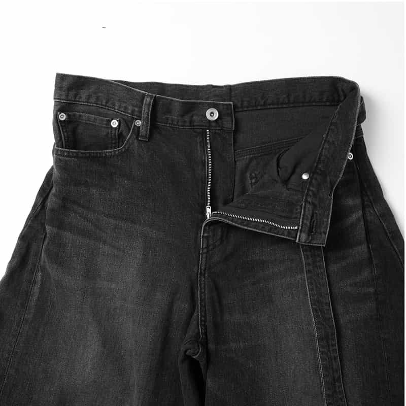 SACAI SACAI＜サカイ＞ ベルト付きデニムパンツ BLACK