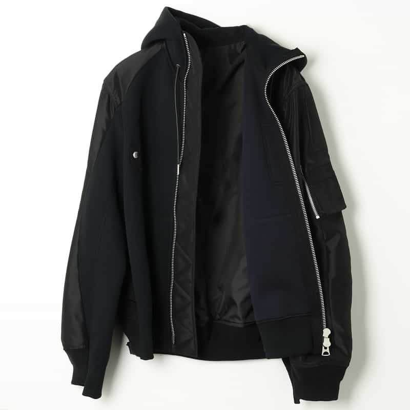 SACAI SACAI＜サカイ＞ コンビネーション スウェットパーカー（メンズ） BLACK