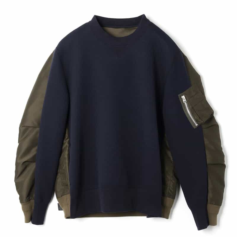 SACAI SACAI＜サカイ＞ コンビネーション スウェットプルオーバー NAVY