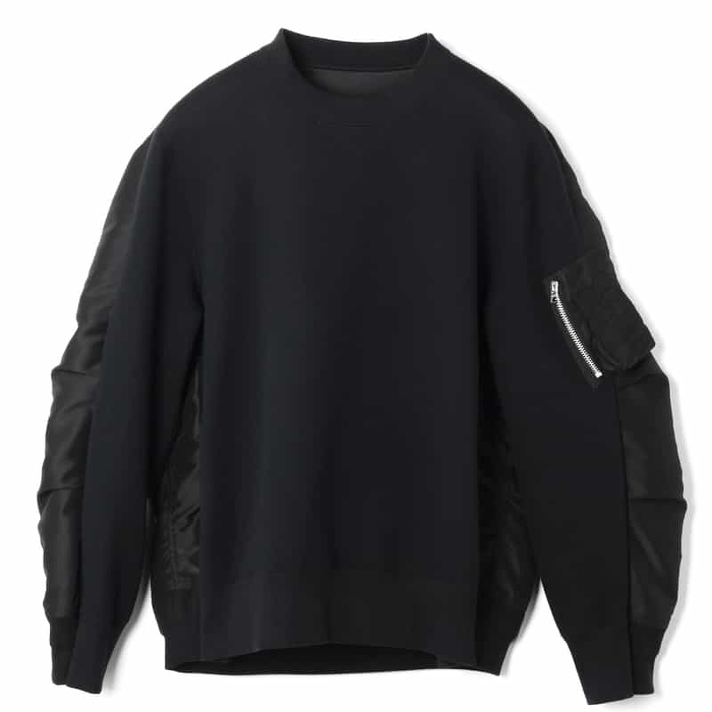 SACAI SACAI＜サカイ＞ コンビネーション スウェットプルオーバー BLACK