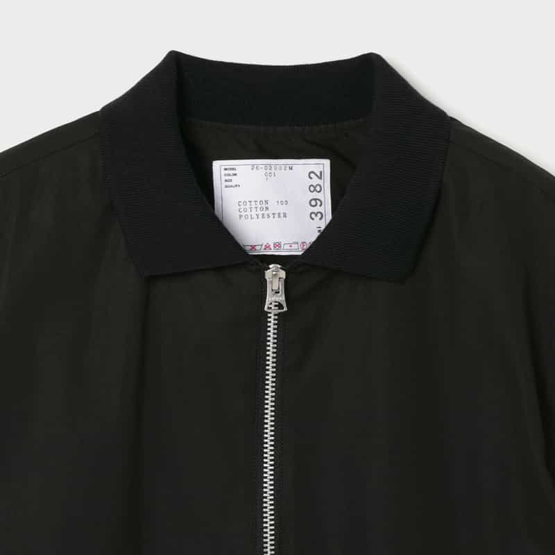 SACAI SACAI＜サカイ＞ ハーフジップポロシャツ BLACK