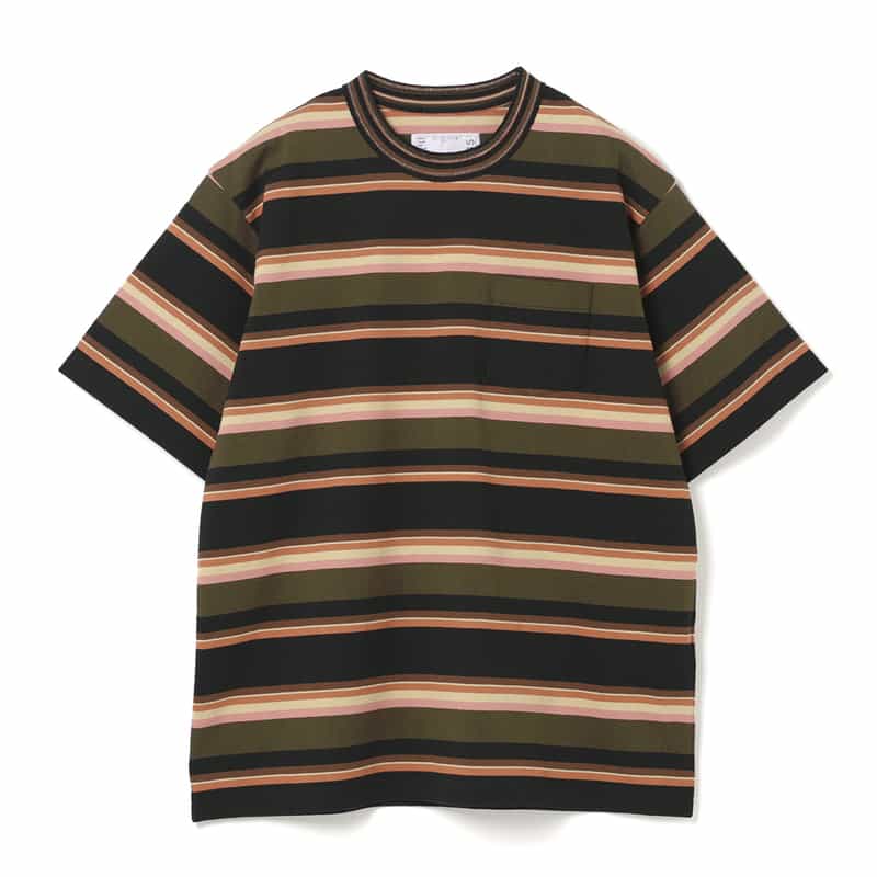 SACAI＜サカイ＞ ストライプ柄Tシャツ