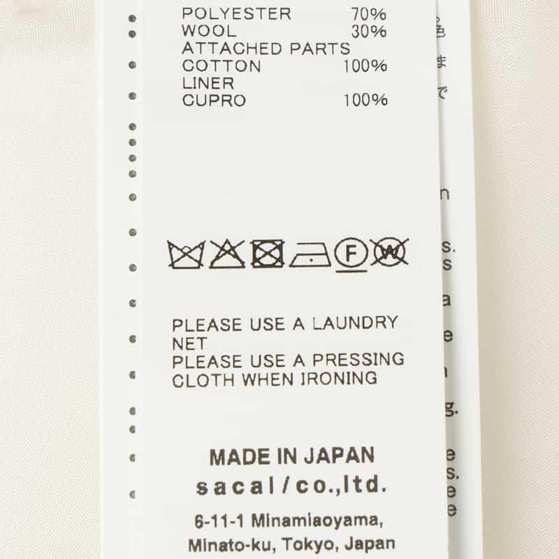 SACAI SACAI＜サカイ＞ コンビネーションジャケット WHITE