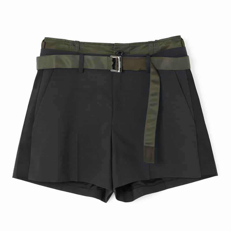 SACAI＜サカイ＞ コンビネーション ベルト付きショートパンツ