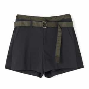 SACAI＜サカイ＞ コンビネーション ベルト付きショートパンツ