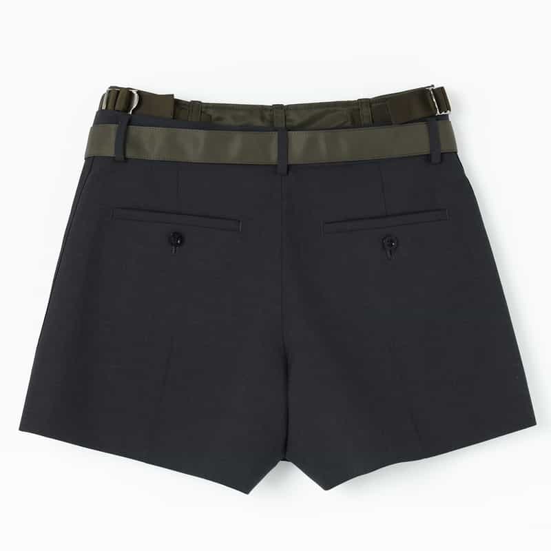 SACAI SACAI＜サカイ＞ コンビネーション ベルト付きショートパンツ GRAY