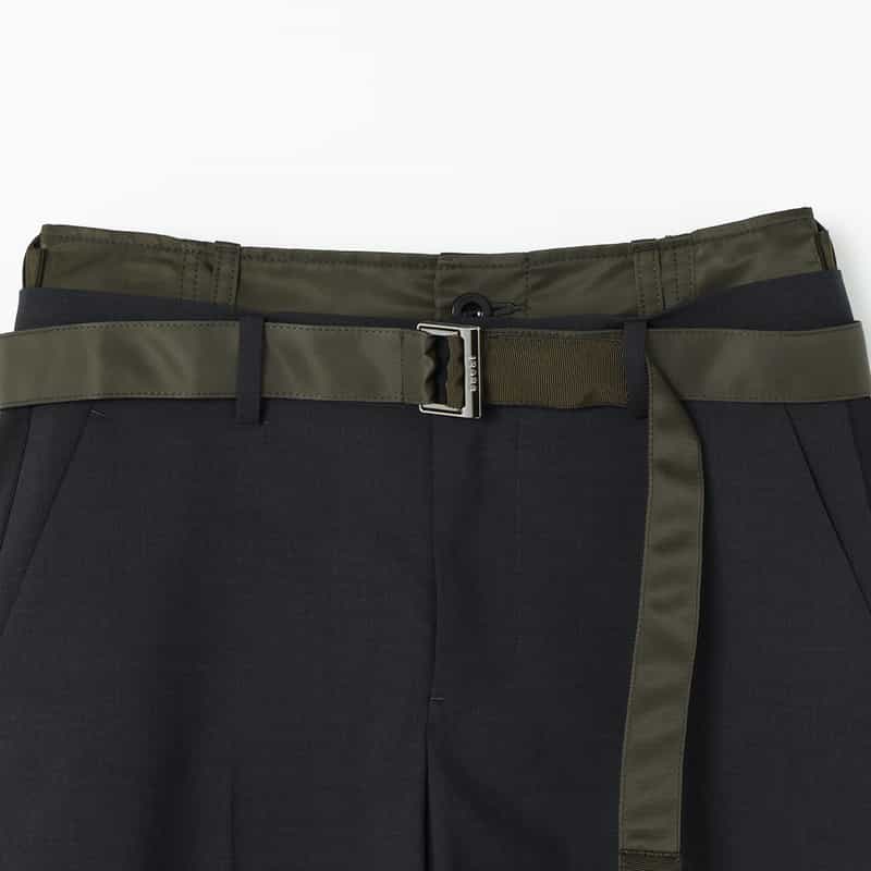 SACAI SACAI＜サカイ＞ コンビネーション ベルト付きショートパンツ GRAY
