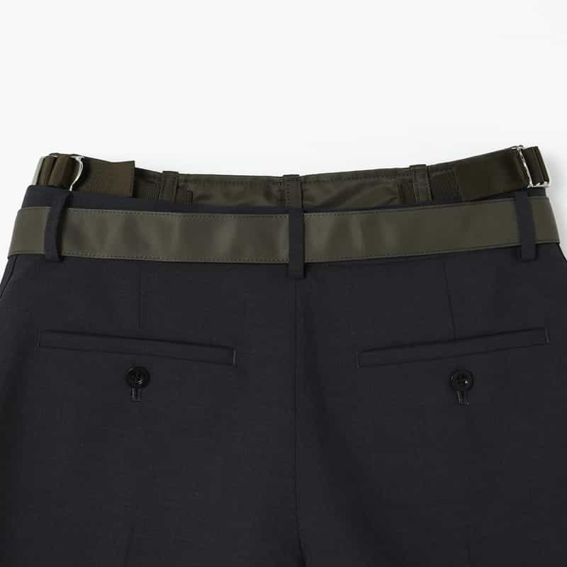 SACAI SACAI＜サカイ＞ コンビネーション ベルト付きショートパンツ GRAY