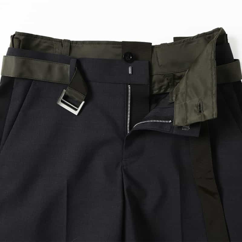 SACAI SACAI＜サカイ＞ コンビネーション ベルト付きショートパンツ GRAY