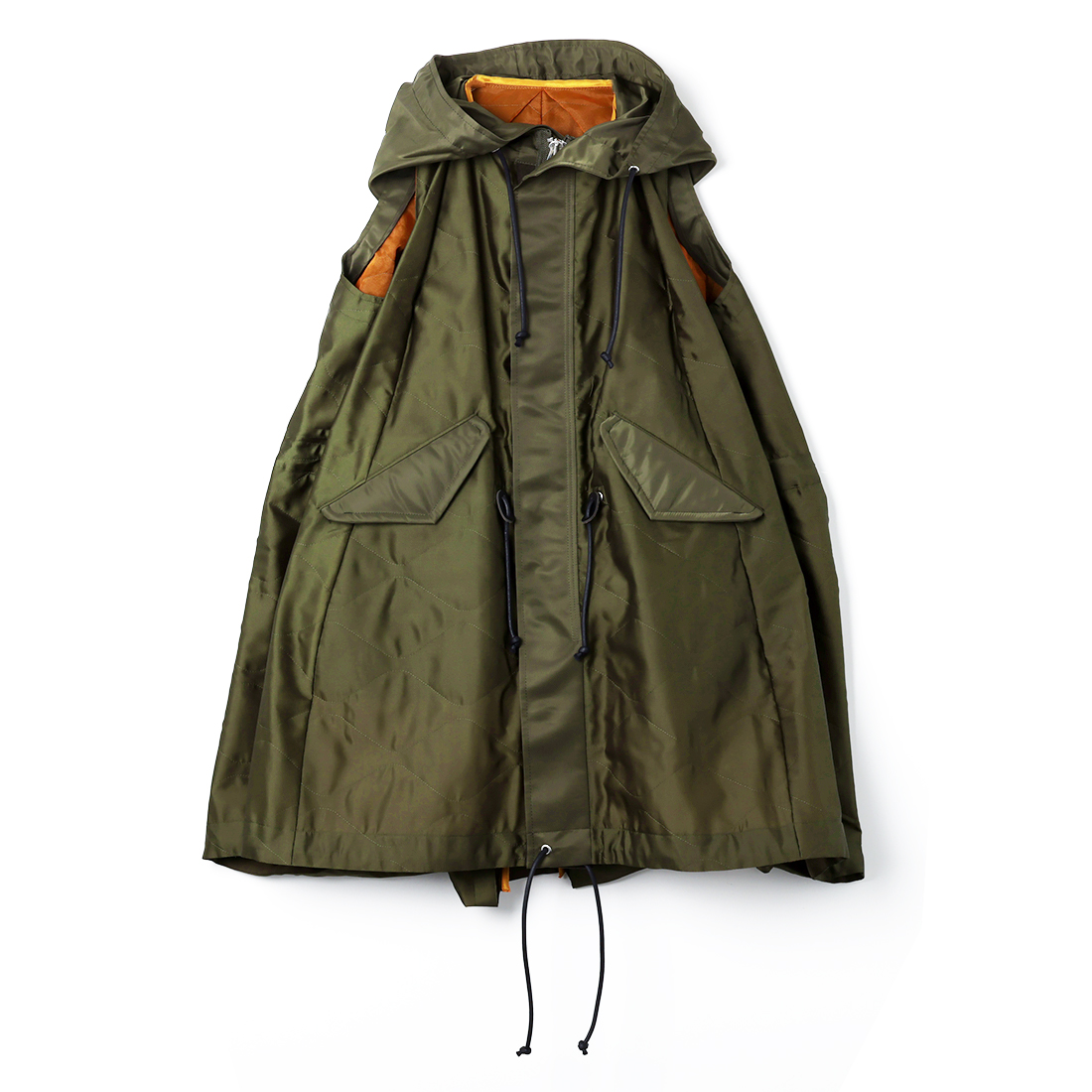 SACAI＜サカイ＞ サテン生地フーディベスト