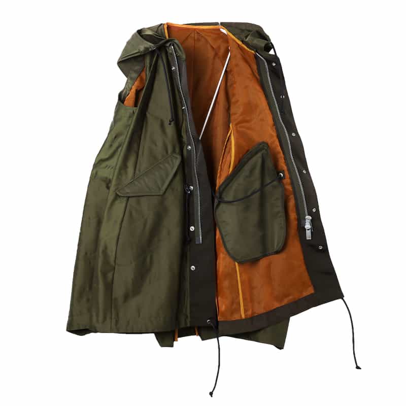 SACAI SACAI＜サカイ＞ サテン生地フーディベスト KHAKI