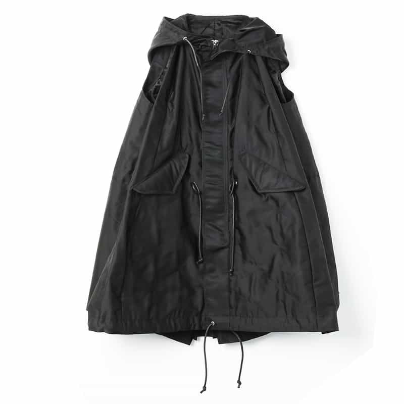 SACAI SACAI＜サカイ＞ サテン生地フーディベスト BLACK
