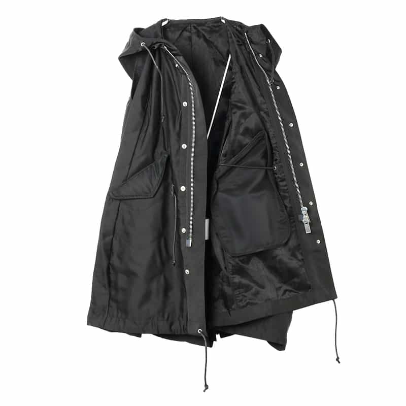 SACAI SACAI＜サカイ＞ サテン生地フーディベスト BLACK