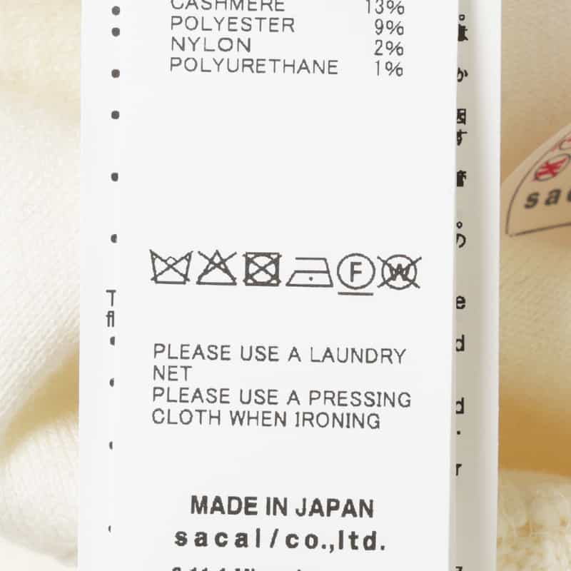 SACAI SACAI＜サカイ＞ カシミヤ混ニットプルオーバー WHITE