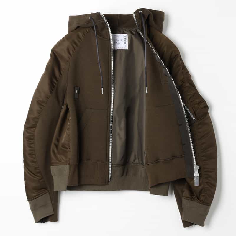 SACAI SACAI＜サカイ＞ コンビネーション スウェットパーカー BROWN