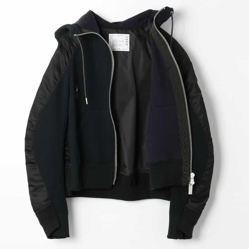 SACAI SACAI＜サカイ＞ コンビネーション スウェットパーカー BLACK