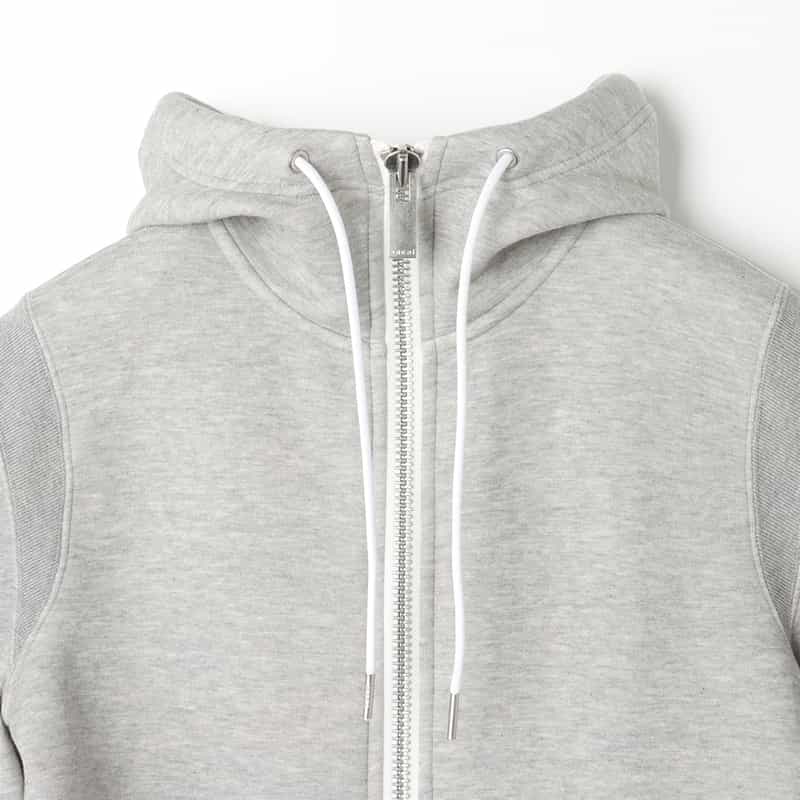 SACAI SACAI＜サカイ＞ 2WAYスウェットフーディ LIGHT GRAY
