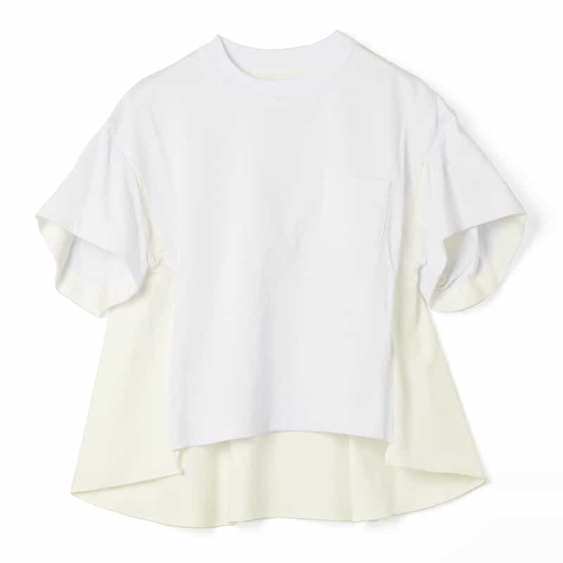 SACAI SACAI＜サカイ＞ コンビネーション スウェットプルオーバー WHITE