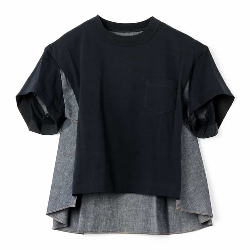 SACAI SACAI＜サカイ＞ コンビネーション スウェットプルオーバー NAVY