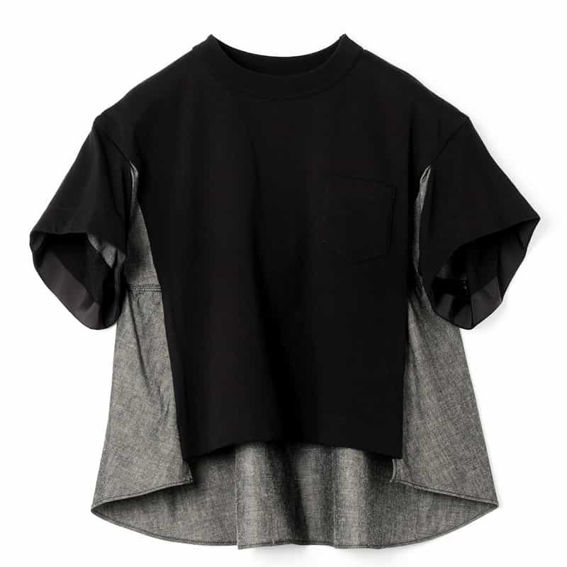 SACAI SACAI＜サカイ＞ コンビネーション スウェットプルオーバー BLACK