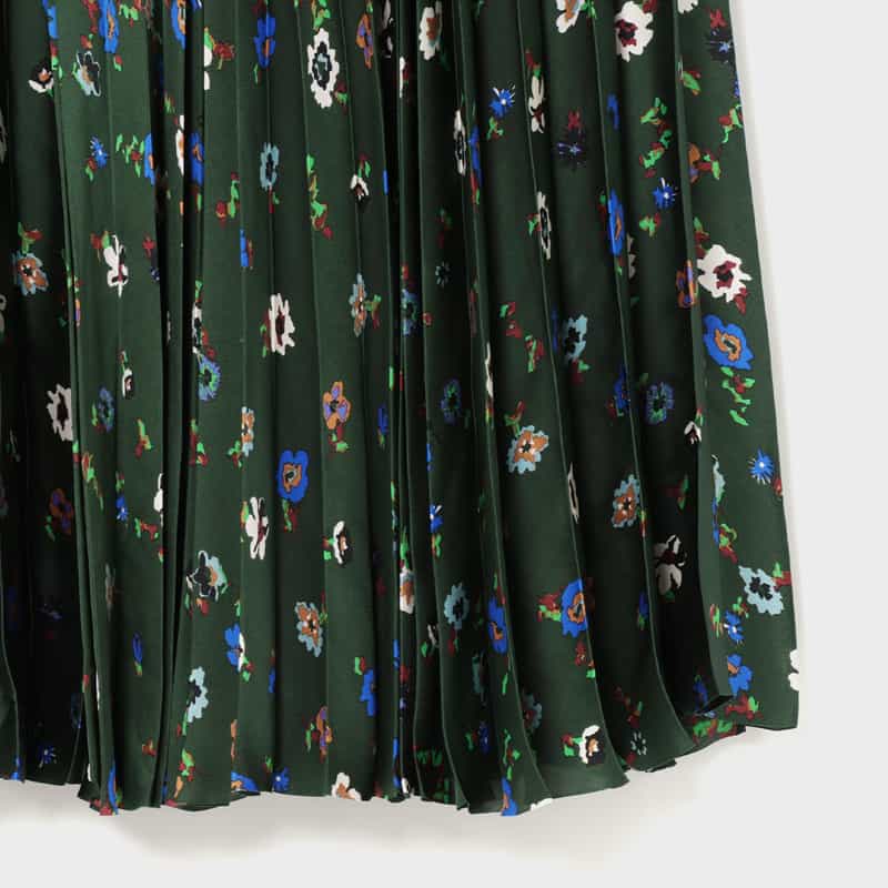 SACAI SACAI＜サカイ＞ フローラル柄プリーツスカート GREEN