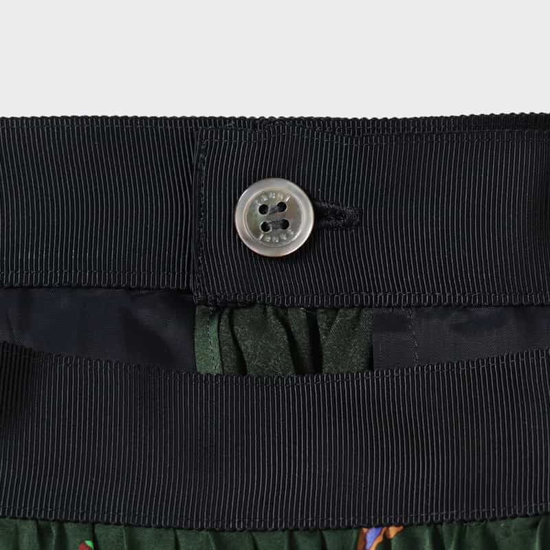 SACAI SACAI＜サカイ＞ フローラル柄プリーツスカート GREEN