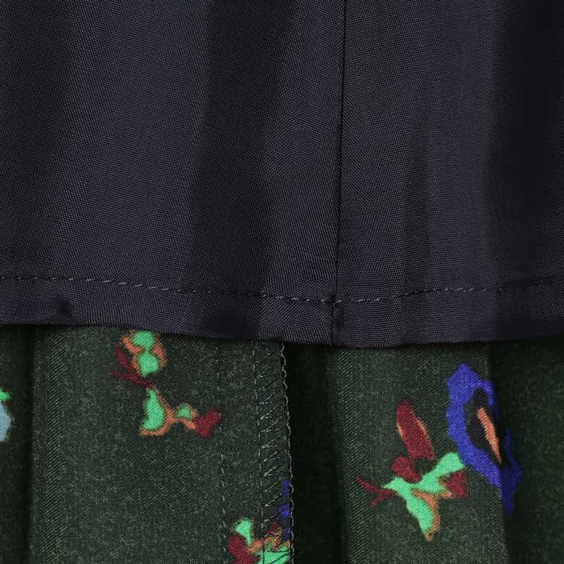 SACAI SACAI＜サカイ＞ フローラル柄プリーツスカート GREEN