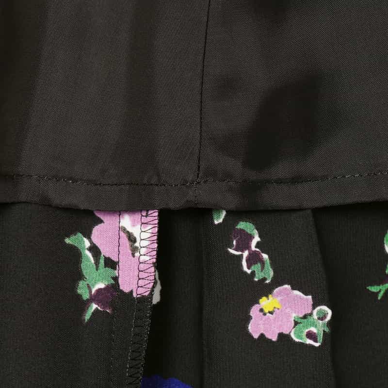 SACAI SACAI＜サカイ＞ フローラル柄プリーツスカート BLACK