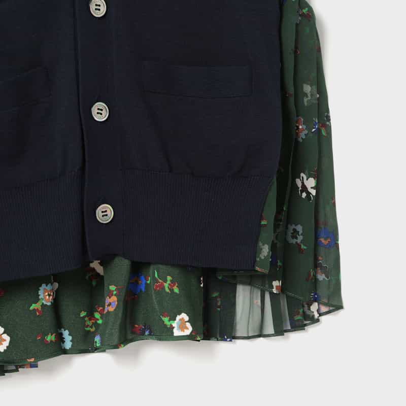 SACAI SACAI＜サカイ＞ フローラル柄ニットカーディガン NAVY