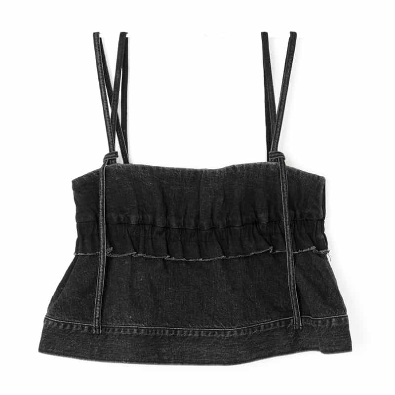 SACAI SACAI＜サカイ＞ デニム生地キャミソール BLACK