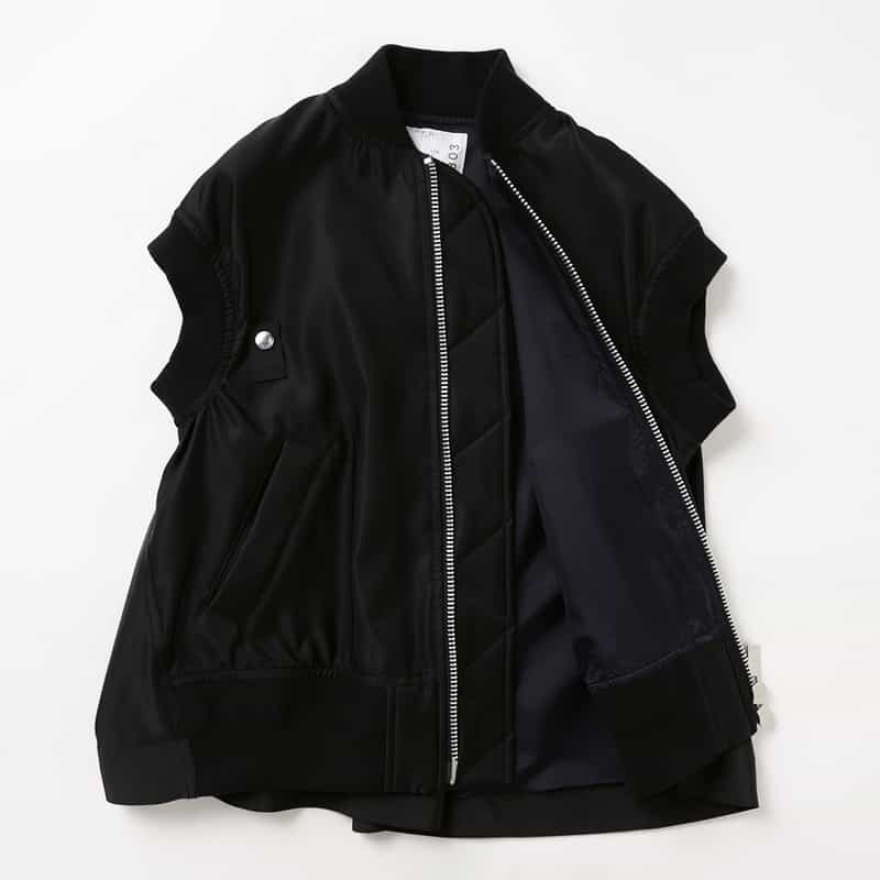 SACAI SACAI＜サカイ＞ ナイロンツイルベスト BLACK