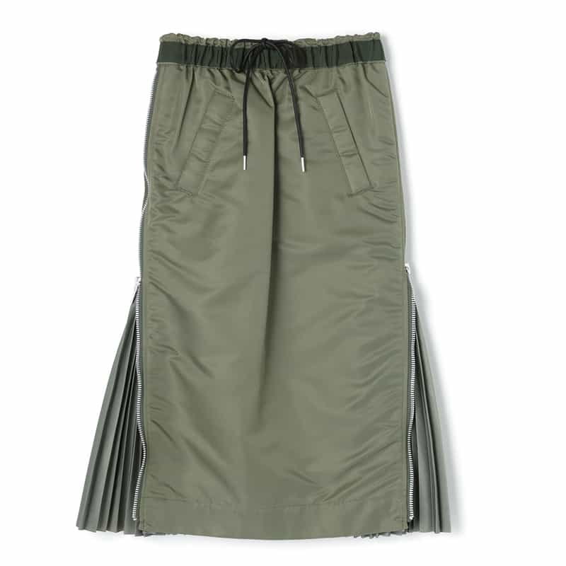 SACAI＜サカイ＞ サイドプリーツ入りツイルスカート