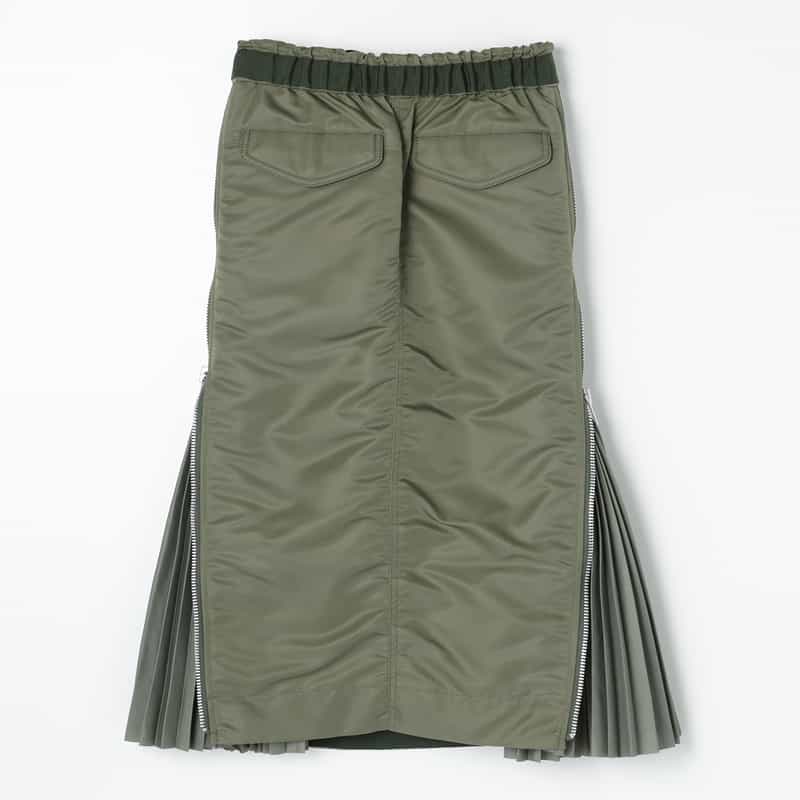 SACAI SACAI＜サカイ＞ サイドプリーツ入りツイルスカート KHAKI